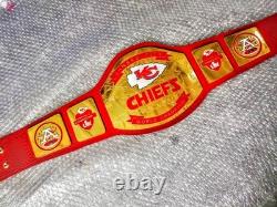 KANSAS CITY CHIEFS KC NFL Football Championship Belt Brass Adult gold plated