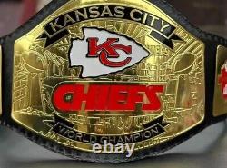 KANSAS CITY CHIEFS KC NFL Superbowl Championship title belt Adult size 2mm Brass
