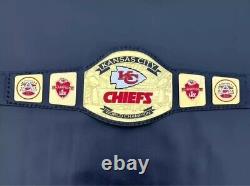 KANSAS CITY CHIEFS KC NFL Superbowl Championship title belt Adult size 2mm Brass