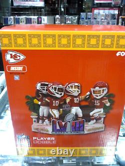 KANSAS CITY CHIEFS Super Bowl LVIII Champions Mini Bobblehead Scene NIB
