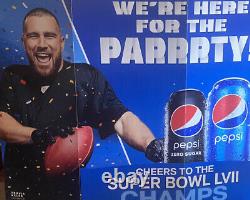 KC Chiefs Super Bowl Champs Travis Kelce 3 By 4 Ft Thick Plastic Pepsi Ad Sign