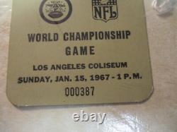 KC Chiefs vs GB Packers Super Bowl I Ticket Stub Coliseum Staff Lombardi 1/15/67