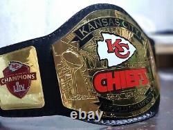 KC KANSAS CITY CHIEFS NFL Super Bowl BELT ADULT BLACK 2MM BRASS