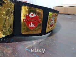 KC KANSAS CITY CHIEFS NFL Super Bowl BELT ADULT BLACK 2MM BRASS