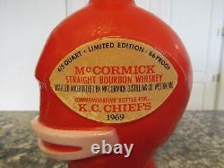 Kansas City Chiefs 1969 McCormick Hand Blown Commerative Glass Decanter