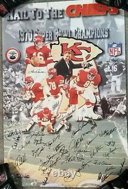 Kansas City Chiefs 1969 Superbowl Autographed Auto team signed litho NFL KC