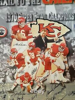 Kansas City Chiefs 1969 Superbowl Autographed Auto team signed litho NFL KC