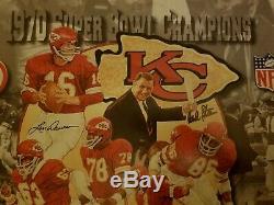 Kansas City Chiefs 1970 50th anniversary Super Bowl Team Signed PSA DNA litho LE