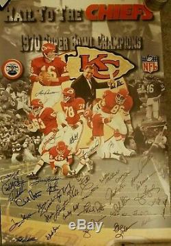 Kansas City Chiefs 1970 50th anniversary Super Bowl Team Signed PSA DNA litho LE