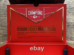 Kansas City Chiefs 2020 Season Ticket Member Gift Box Super Bowl Champions Flag