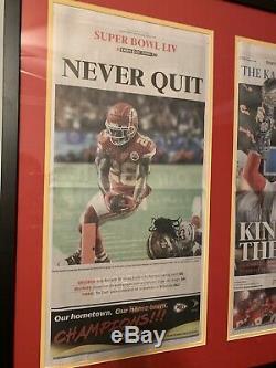 Kansas City Chiefs 2020 Super Bowl KC Star Newspaper Double Matted, Framed