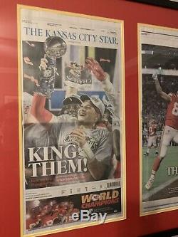 Kansas City Chiefs 2020 Super Bowl KC Star Newspaper Double Matted, Framed