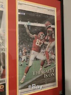 Kansas City Chiefs 2020 Super Bowl KC Star Newspaper Double Matted, Framed