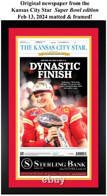Kansas City Chiefs 2024 SUPER BOWL 58 CHAMPIONS! Framed Original Newspaper