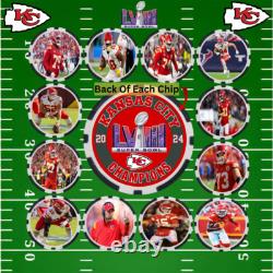 Kansas City Chiefs 2024 Super Bowl LVIII Champs Offense Poker Chip Set (12)