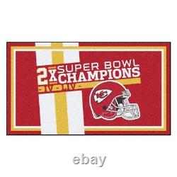 Kansas City Chiefs 2X Super Bowl Champions 3' X 5' Dynasty Rug NFL FANMATS