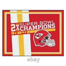 Kansas City Chiefs 2X Super Bowl Champions 8' X 10' Decorative Plush Area Rug