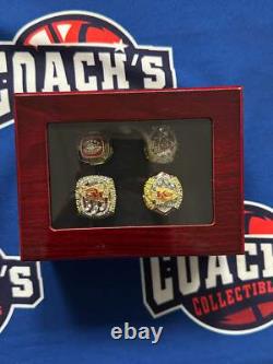 Kansas City Chiefs 4pc Replica Super Bowl Ring Set with Display Box