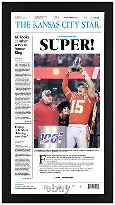 Kansas City Chiefs AFC / Super Bowl & Parade SET Framed in Black Wood 14x25 Each