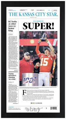 Kansas City Chiefs AFC / Super Bowl & Parade SET Framed in Black Wood 14x25 Each