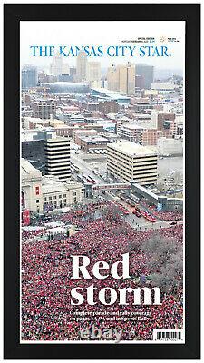 Kansas City Chiefs AFC / Super Bowl & Parade SET Framed in Black Wood 14x25 Each