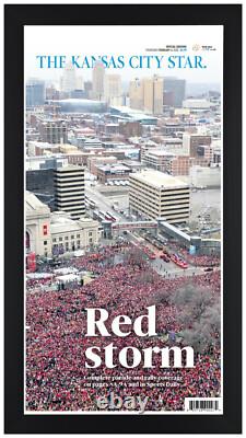 Kansas City Chiefs AFC / Super Bowl & Parade SET Framed in Black Wood 14x25 Each
