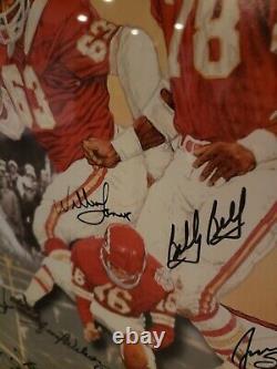 Kansas City Chiefs AUTHENTIC Signed Super Bowl Lithograph Photo Poster 1970 RARE