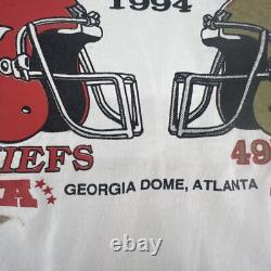 Kansas City Chiefs ERROR Super Bowl XXVIII Misprint 49ers 1994 Vintage Sz XL