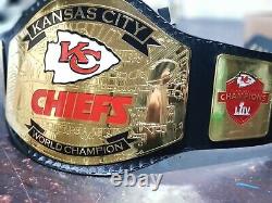 Kansas City Chiefs KC Super Bowl Championship Belt Adult size Leather 2mm Brass