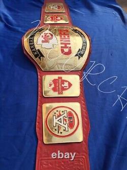 Kansas City Chiefs KC Super Bowl Championship Belt Leather Adult Size 2mm