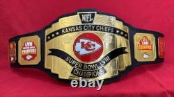 Kansas City Chiefs LVIII NFL Superbowl Championship Leather belt Adult size 2mm