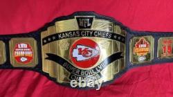 Kansas City Chiefs LVIII NFL Superbowl Championship Leather belt Adult size 2mm
