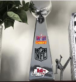 Kansas City Chiefs Logo NFL Super Bowl 58 Champs Replicas lombardi Trophy Retro