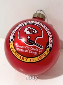 Kansas City Chiefs NFL Football Super Bowl IV Glass Ball Christmas Ornament 2
