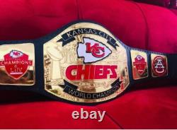 Kansas City Chiefs NFL Super Bowl Championship Title Belt Adults Size 2mm Zinc