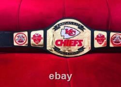 Kansas City Chiefs NFL Super Bowl Championship Title Belt Adults Size 2mm Zinc