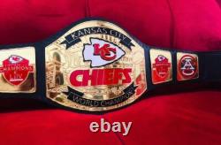 Kansas City Chiefs NFL Super Bowl Championship Title Belt Adults Size 2mm Zinc