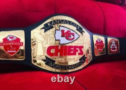 Kansas City Chiefs NFL Super Bowl Championship Title Belt Adults Size 2mm Zinc