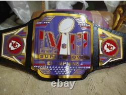 Kansas City Chiefs NFL Super Bowl LVIII Championship Leather Belt Adult size 2mm