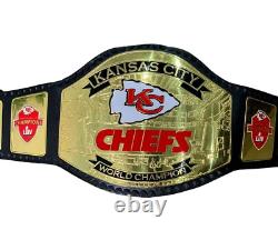 Kansas City Chiefs NFL Super Bowl World Champion Belt 4 & 2mm Brass Adult Size