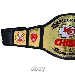 Kansas City Chiefs NFL Super Bowl World Champion Belt 4 & 2mm Brass Adult Size