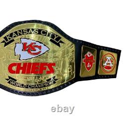 Kansas City Chiefs NFL Super Bowl World Champion Belt 4 & 2mm Brass Adult Size