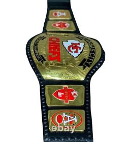 Kansas City Chiefs NFL Super Bowl World Champion Belt 4 & 2mm Brass Adult Size