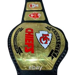 Kansas City Chiefs NFL Super Bowl World Champion Belt 4 & 2mm Brass Adult Size