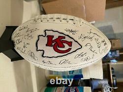 Kansas City Chiefs NFL Team Roster Signature Superbowl LIV 54 Ball with Case