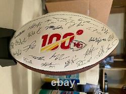 Kansas City Chiefs NFL Team Roster Signature Superbowl LIV 54 Ball with Stand