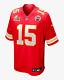 Kansas City Chiefs Patrick Mahomes #15 Nike Red Super Bowl Lix Nfl Game Jersey