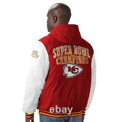 Kansas City Chiefs Red 2 Time Super Bowl Champions Spike Varsity Hooded Jacket