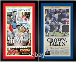 Kansas City Chiefs & Royals Championship Original Newspaper SET! Framed