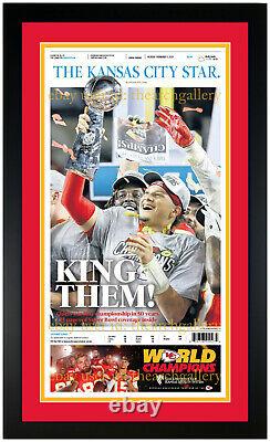 Kansas City Chiefs & Royals Championship Original Newspaper SET! Framed